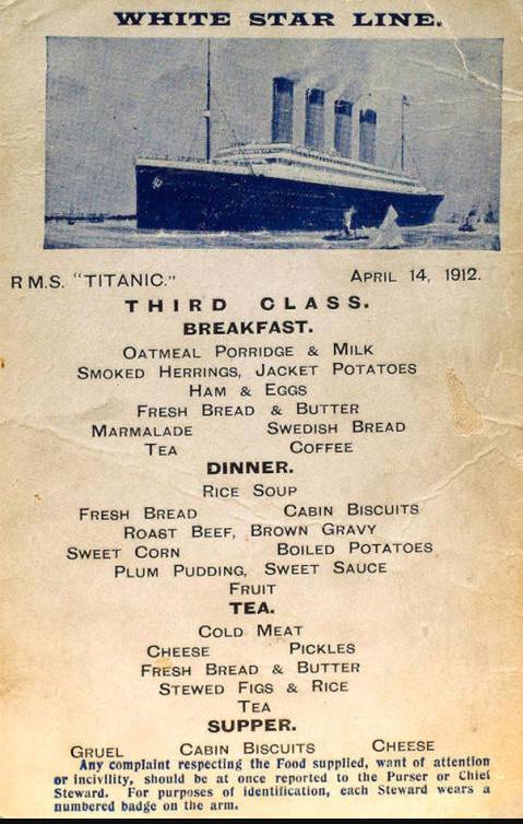 Titanic’in zengin yolcuları ne yemek yiyordu? Her güne özel menü hazırlamışlar 10